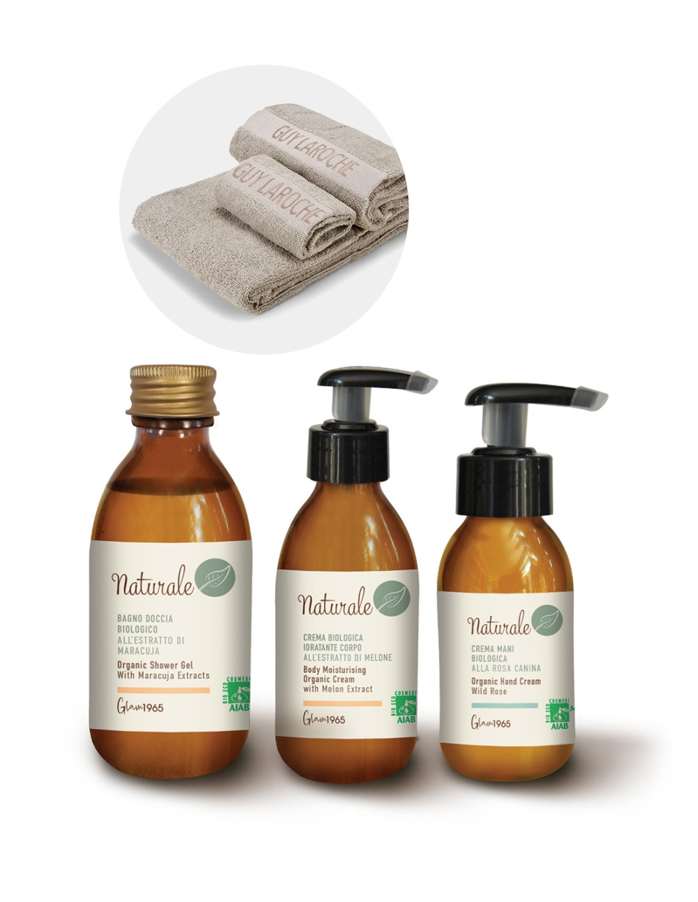 Organic shower gel + moisturizing body cream + hand cream | "Body Care" Gift Set  + FREE Towel Set